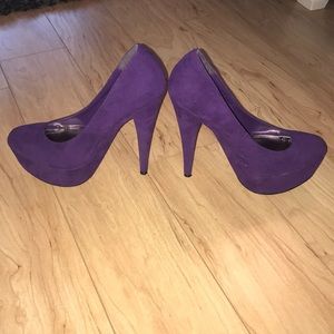 Purple high heels